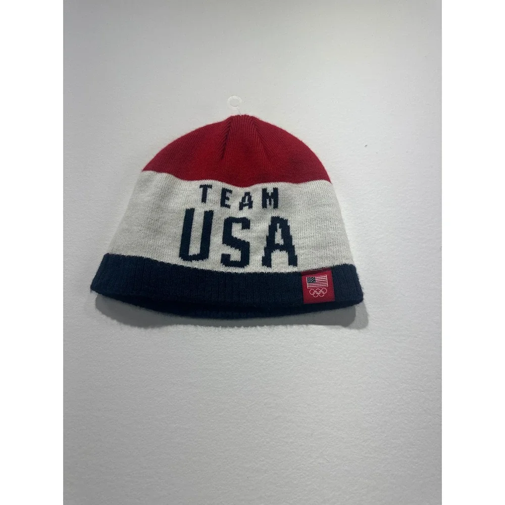 Team USA Olympic Apparel Beanie Red White Blue Knit Hat One Size RN 67891